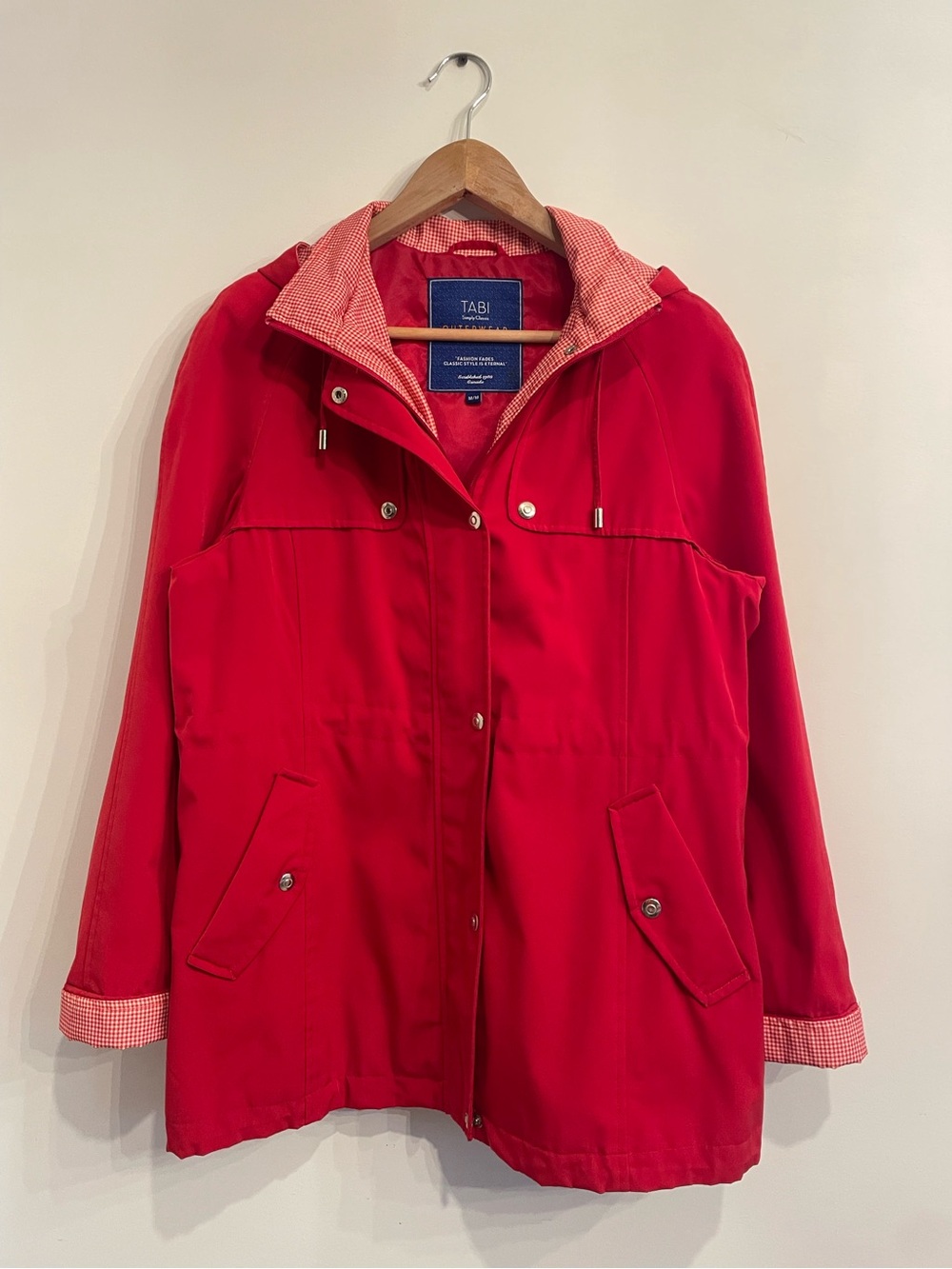 Women’s Red and Gingham Fall Jacket